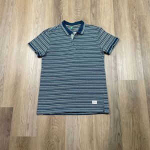 United Colors Of Benetton Shirt Mens Medium Blue Polo Striped Designer